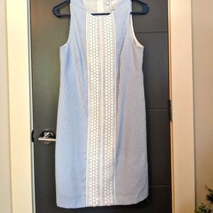 London Times Seersucker Shift Dress - 4